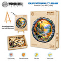 3D Picnic by the lake wooden jigsaw puzzle, eco-friendly, mental exercise, gift idea, team work.