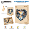3D Lake Louise Wooden Jigsaw Puzzle set with pieces, stand, and colorful artwork for mental exercise and team building.