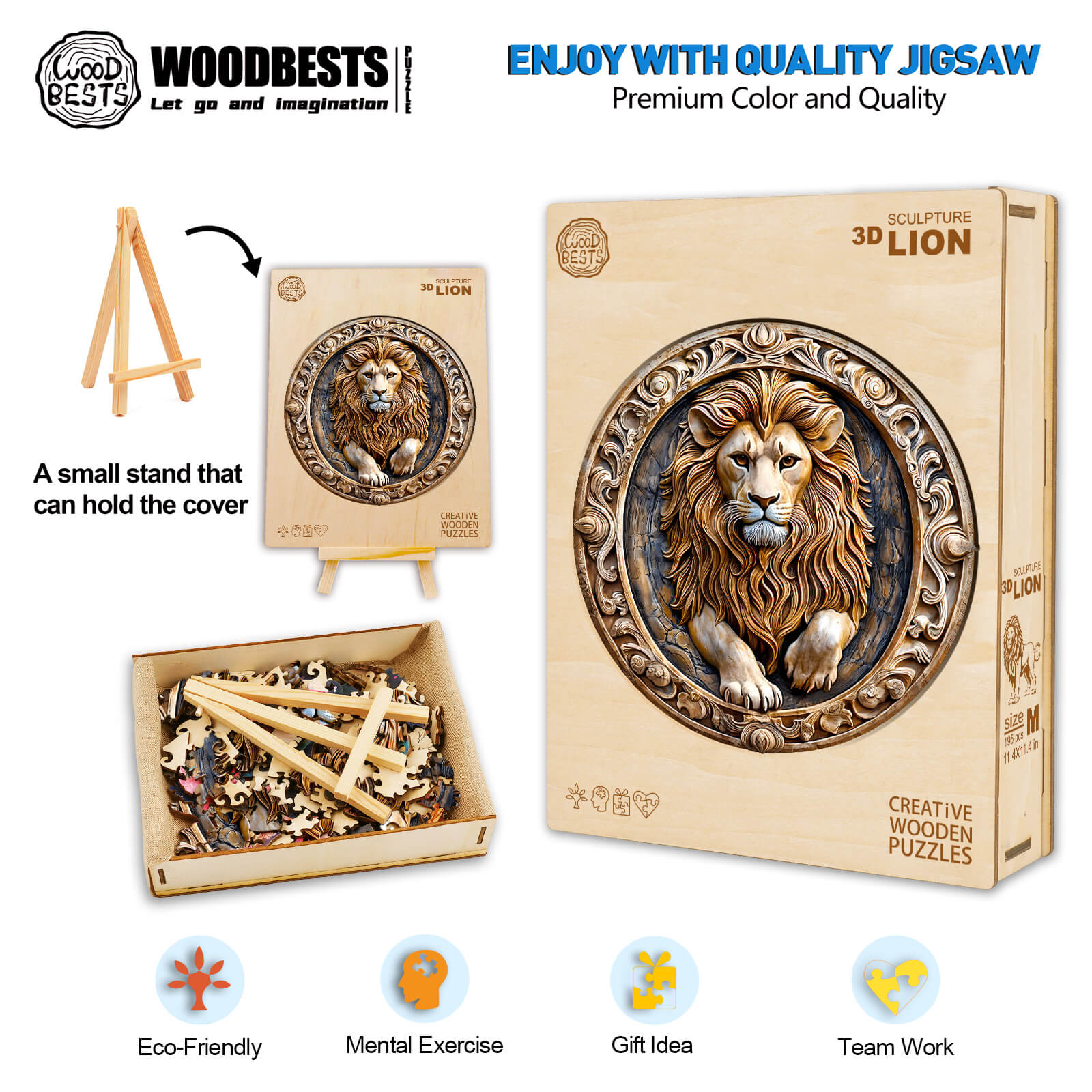 Sculpture Lion Wooden Jigsaw Puzzle