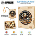 3D Metal Dachshund wooden jigsaw puzzle with colorful pieces, eco-friendly design, perfect for mental exercise and gifting.