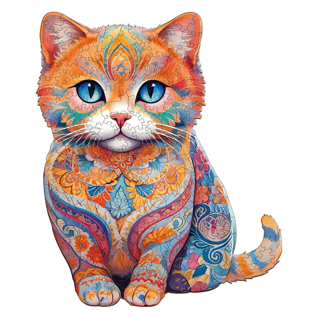 Cute Scottish Cat Wooden Jigsaw Puzzle
