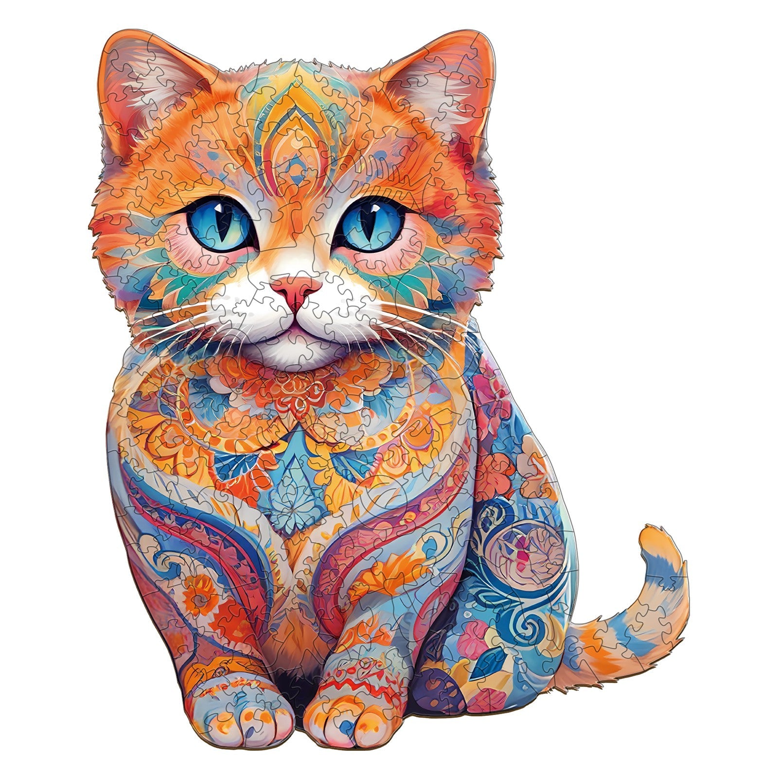Cute Scottish Cat Wooden Jigsaw Puzzle