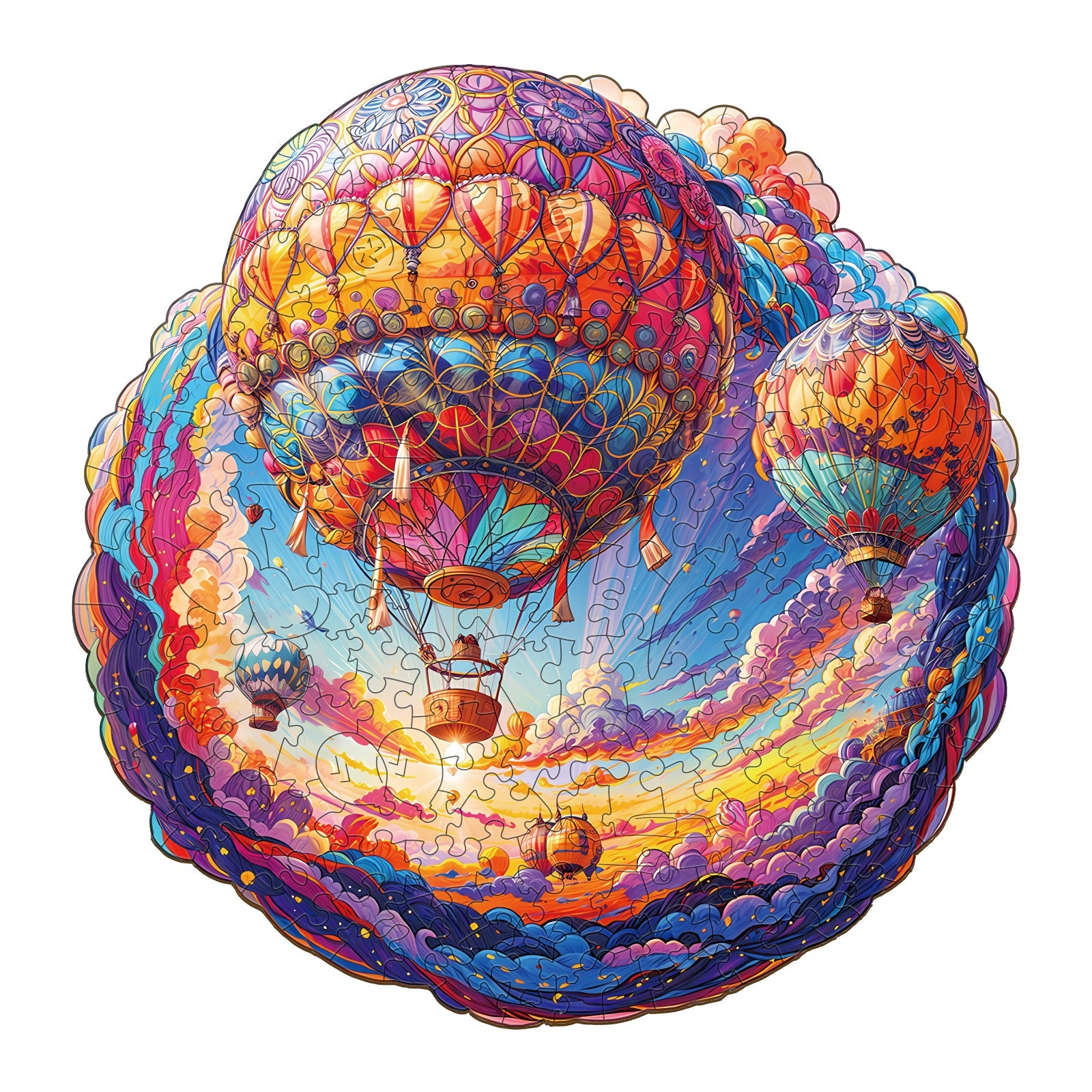 Hot Air Balloon Wooden Jigsaw Puzzle