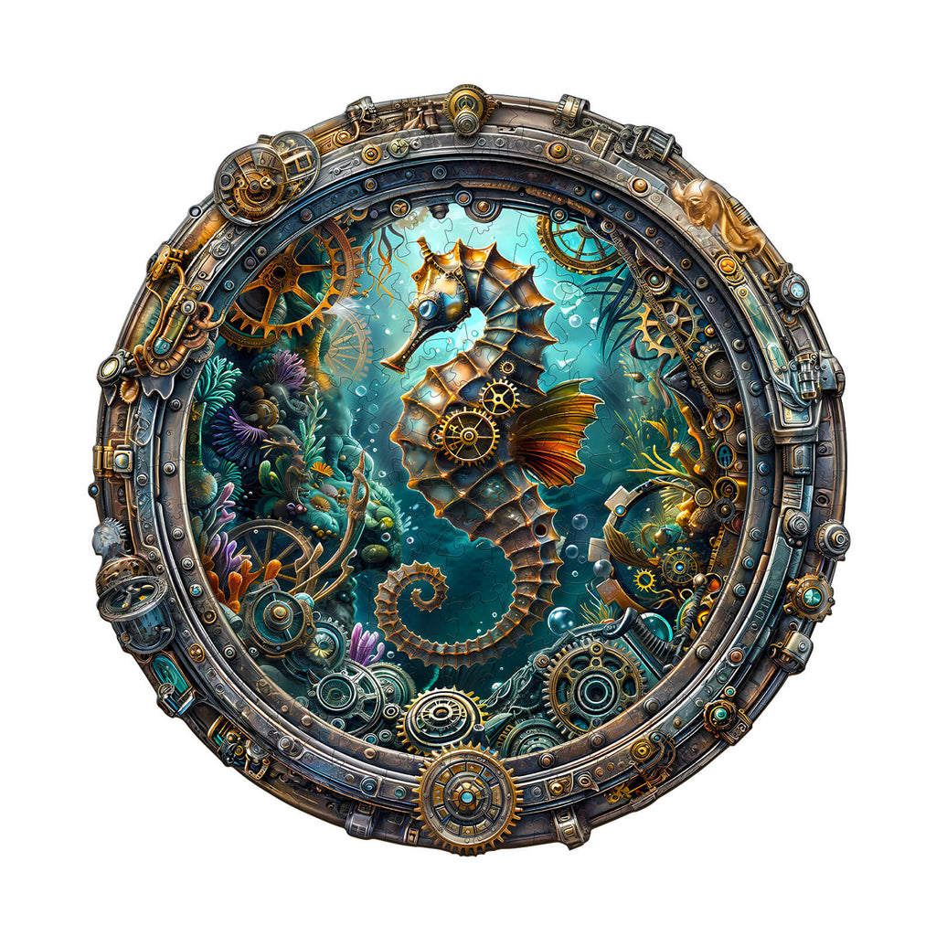 Abyssal seahorse Wooden Jigsaw Puzzle