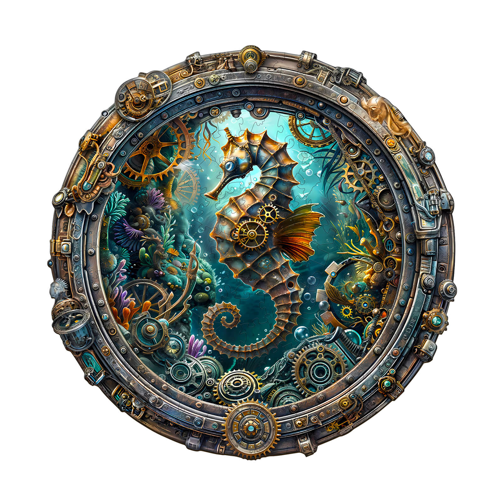 Abyssal seahorse Wooden Jigsaw Puzzle