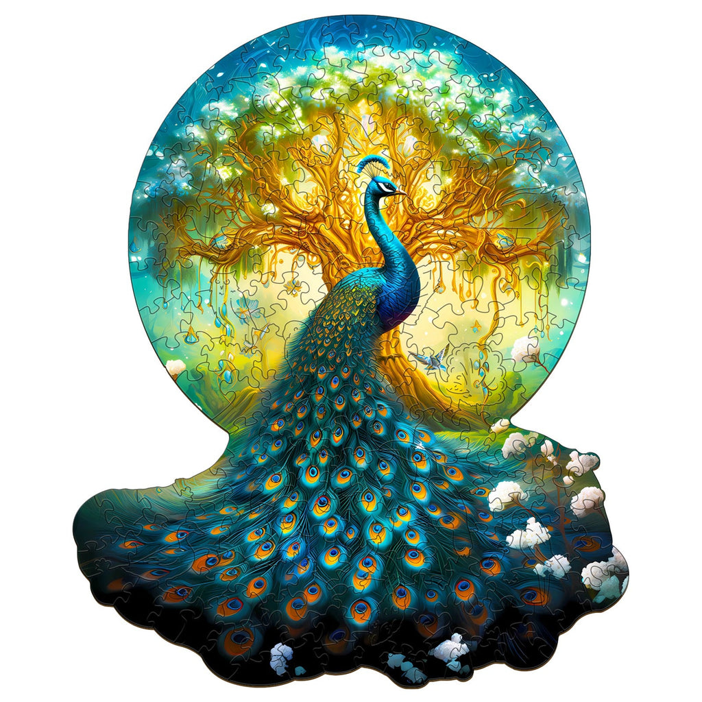 Noble Peacock-1 Wooden Jigsaw Puzzle