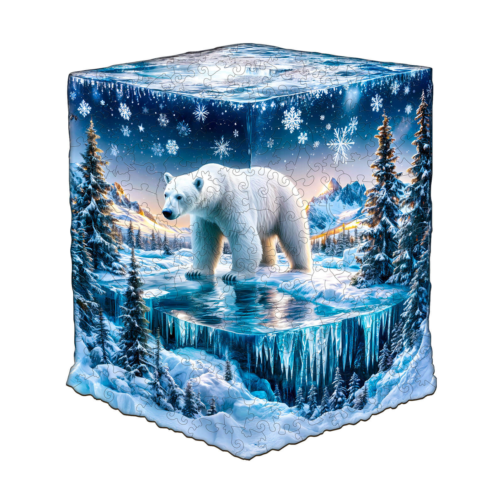 Frozen polar bears-2 Wooden Jigsaw Puzzle