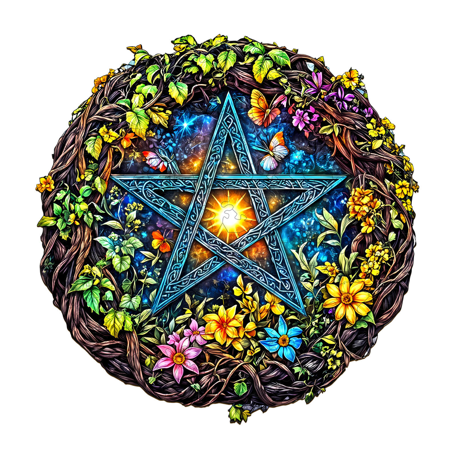 Natural Starburst Wooden Jigsaw Puzzle