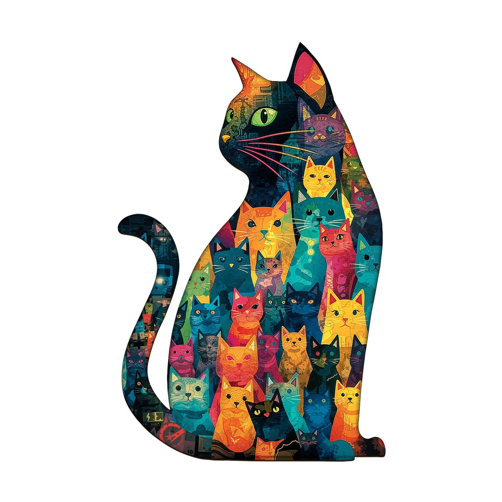 Feline Mosaic Wooden Jigsaw Puzzle