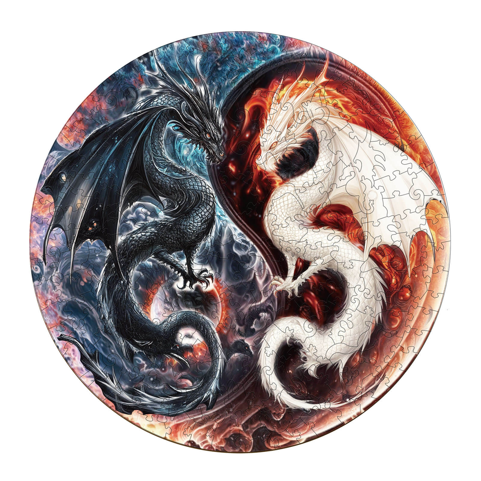 Yin Yang Dragon Wooden Jigsaw Puzzle