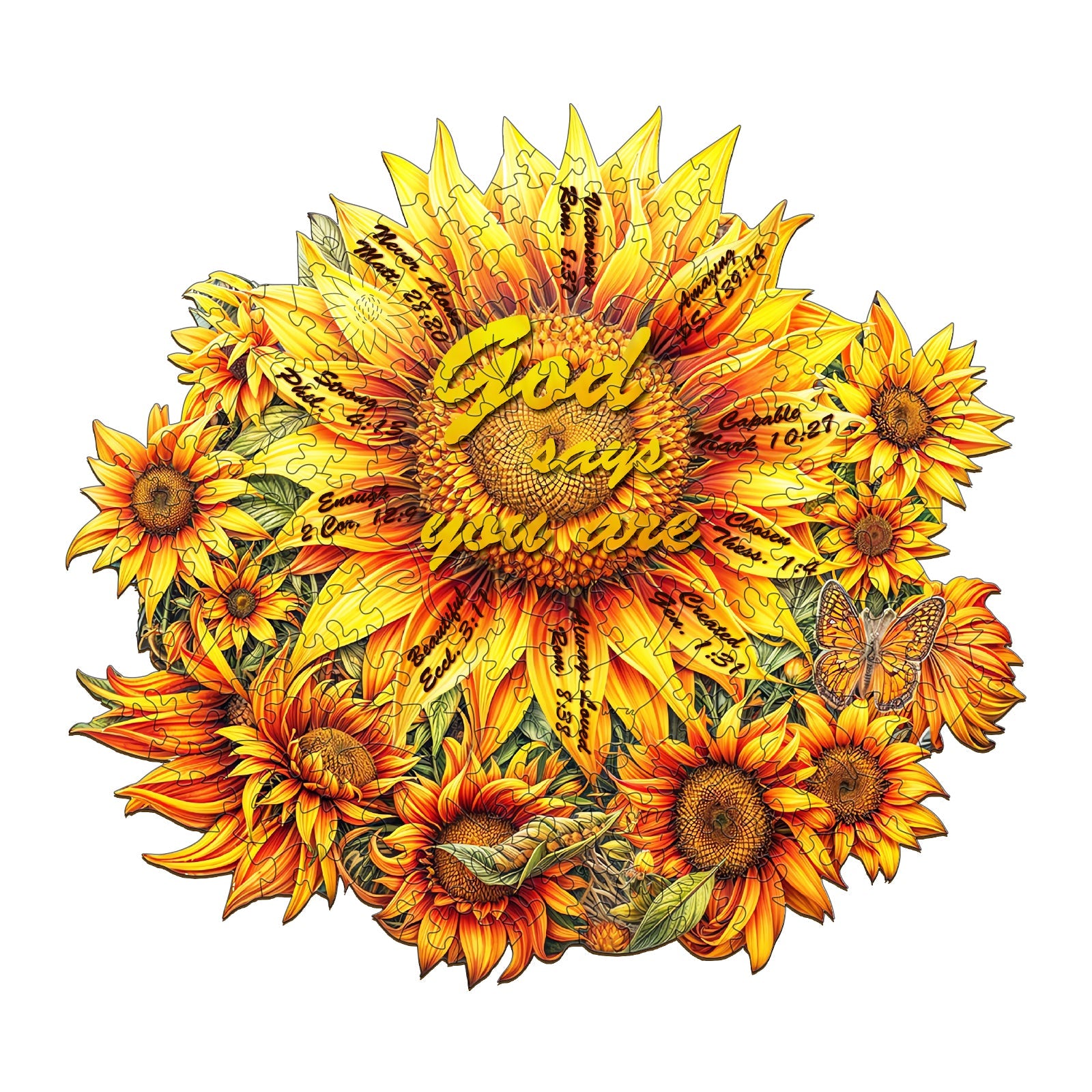 God's sunflower Wooden Jigsaw Puzzle