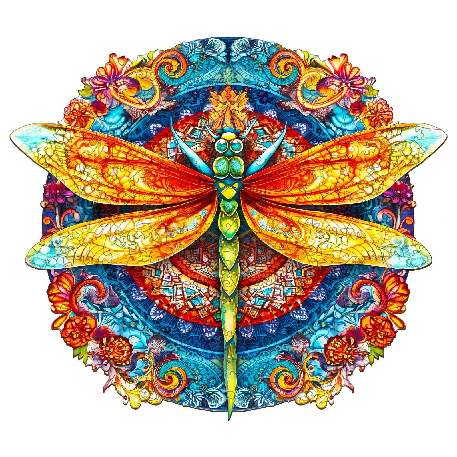 Mandala Dragonfly 1 Wooden Jigsaw Puzzle