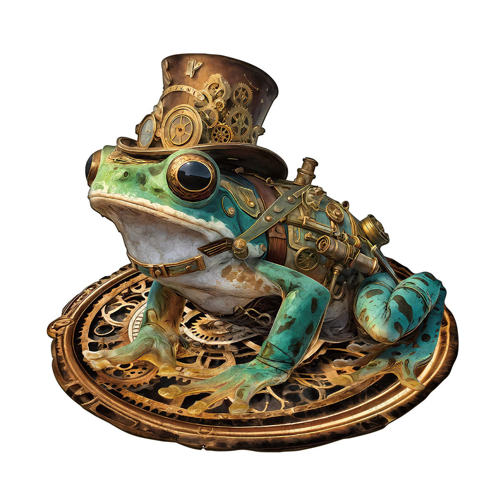 Steam Hopper Frog Wooden Jigsaw Puzzle