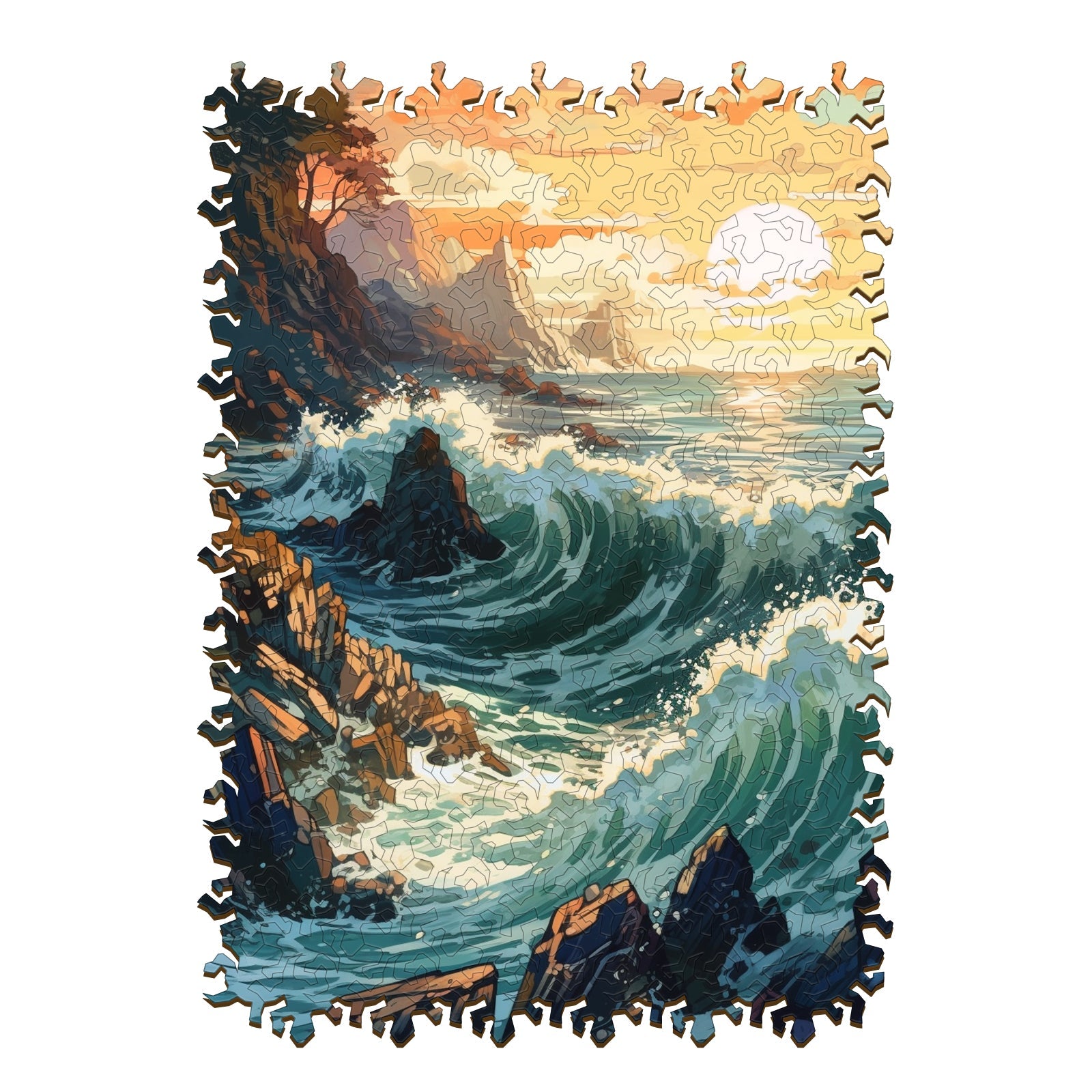 Seaside Sunset Wooden Jigsaw Puzzle