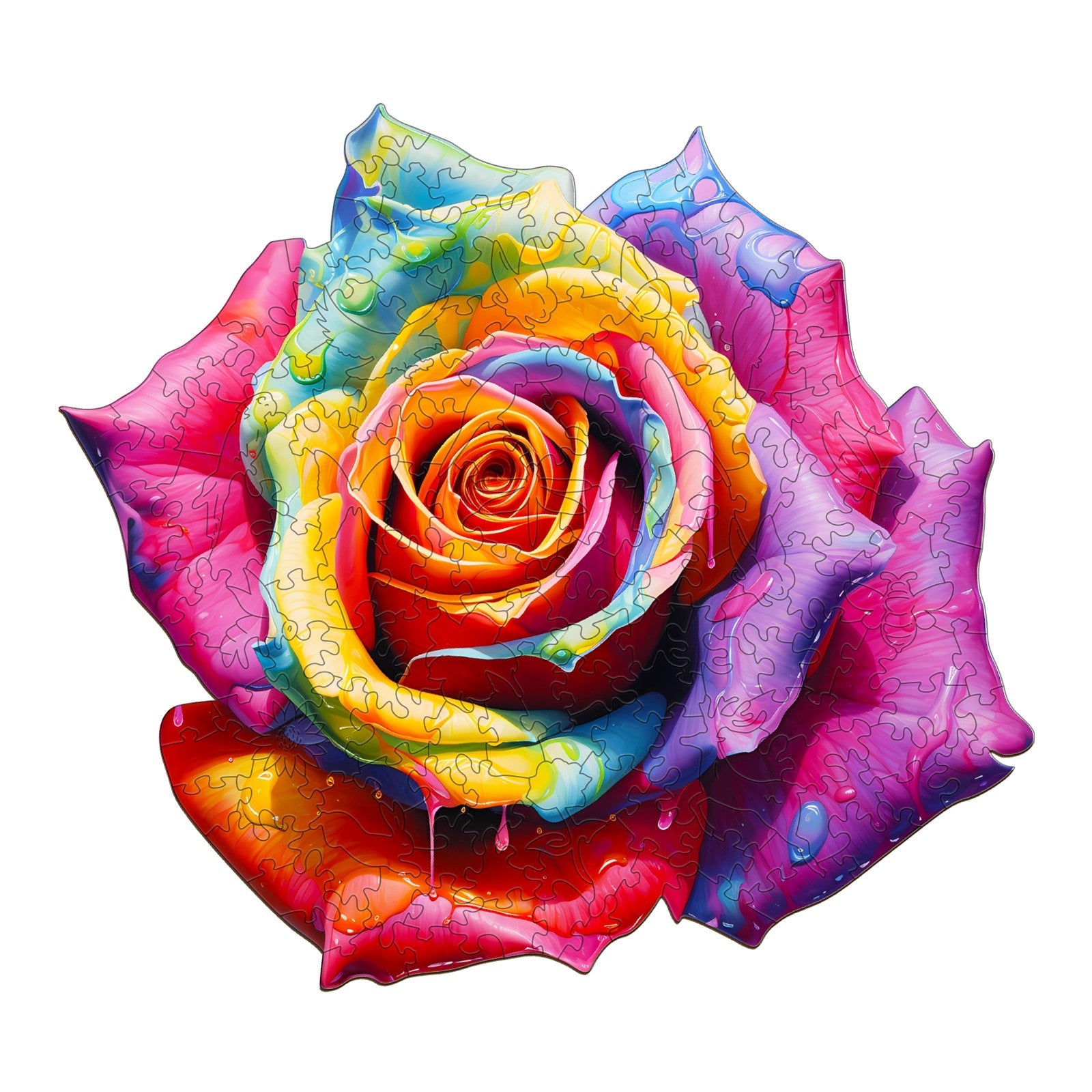 Colorful Rose Wooden Jigsaw Puzzle
