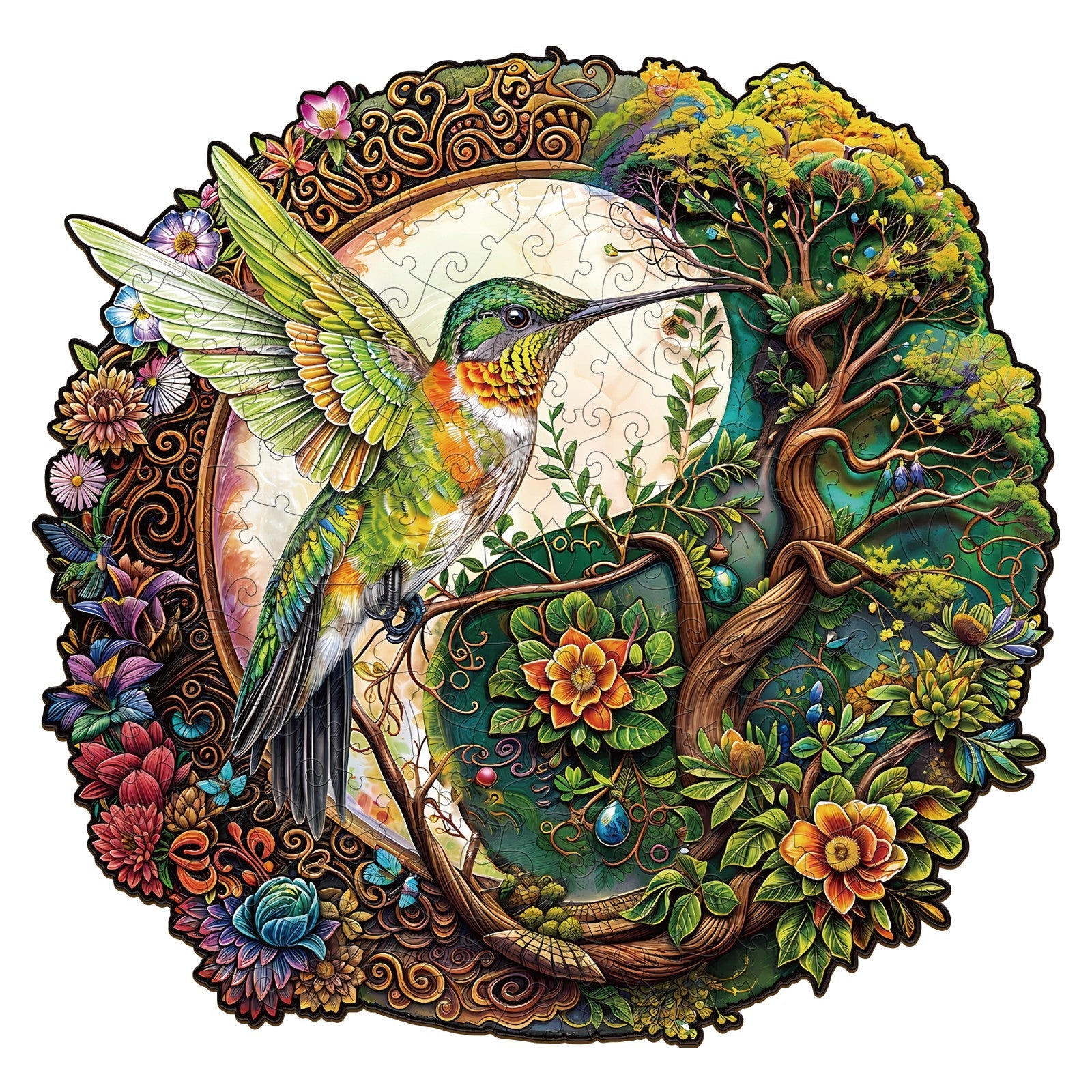 Yin Yang Hummingbird-1 Wooden Jigsaw Puzzle