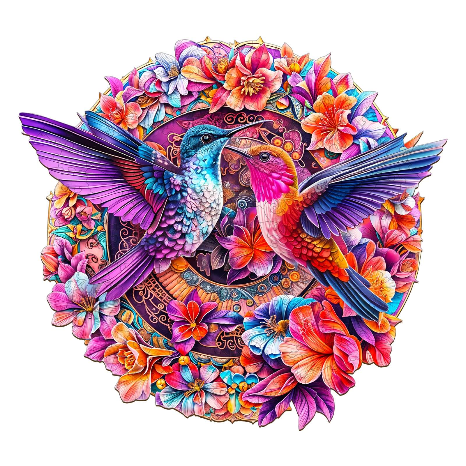 Flower Hummingbird Wooden Jigsaw Puzzle