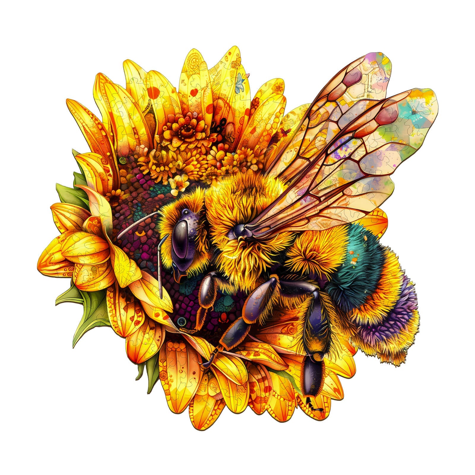 Bee Collecting Nectar Wooden Jigsaw Puzzle