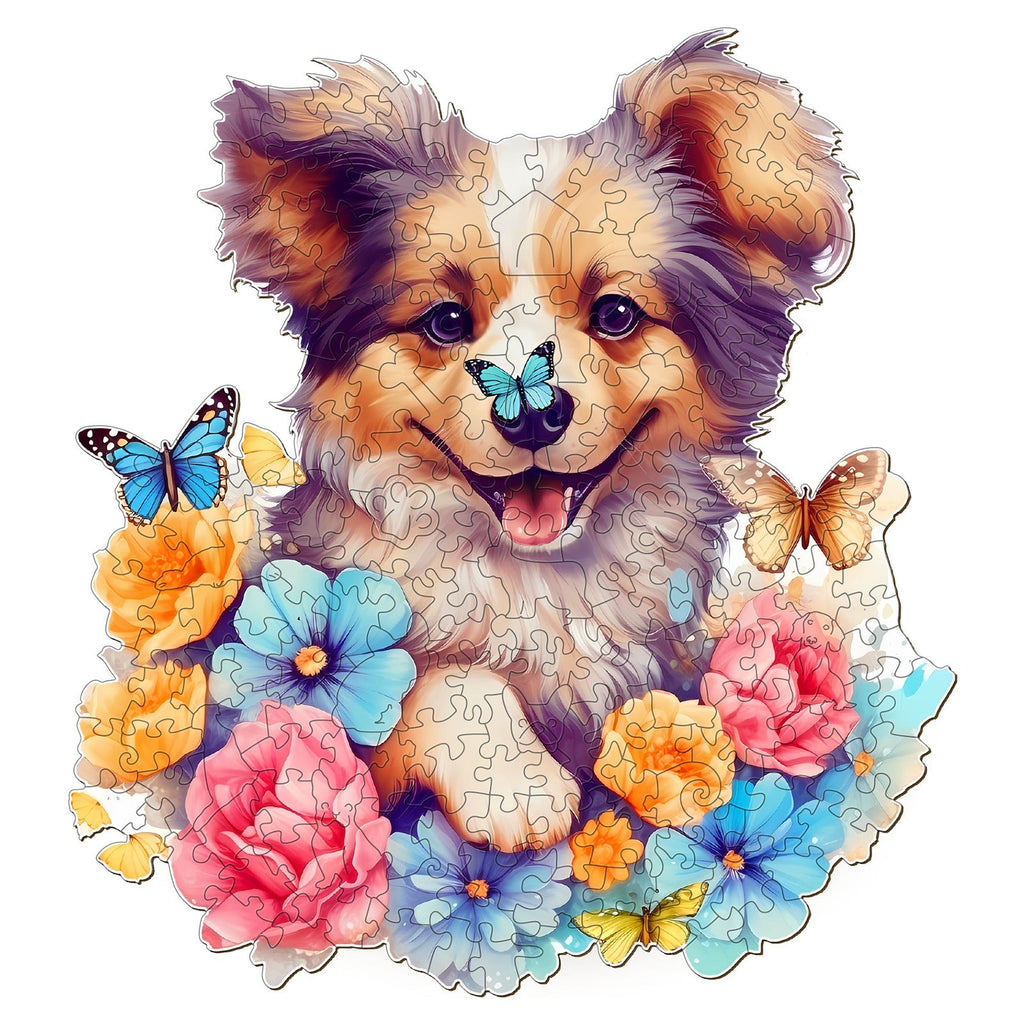 Lovable Puppy-2 Wooden Jigsaw Puzzle