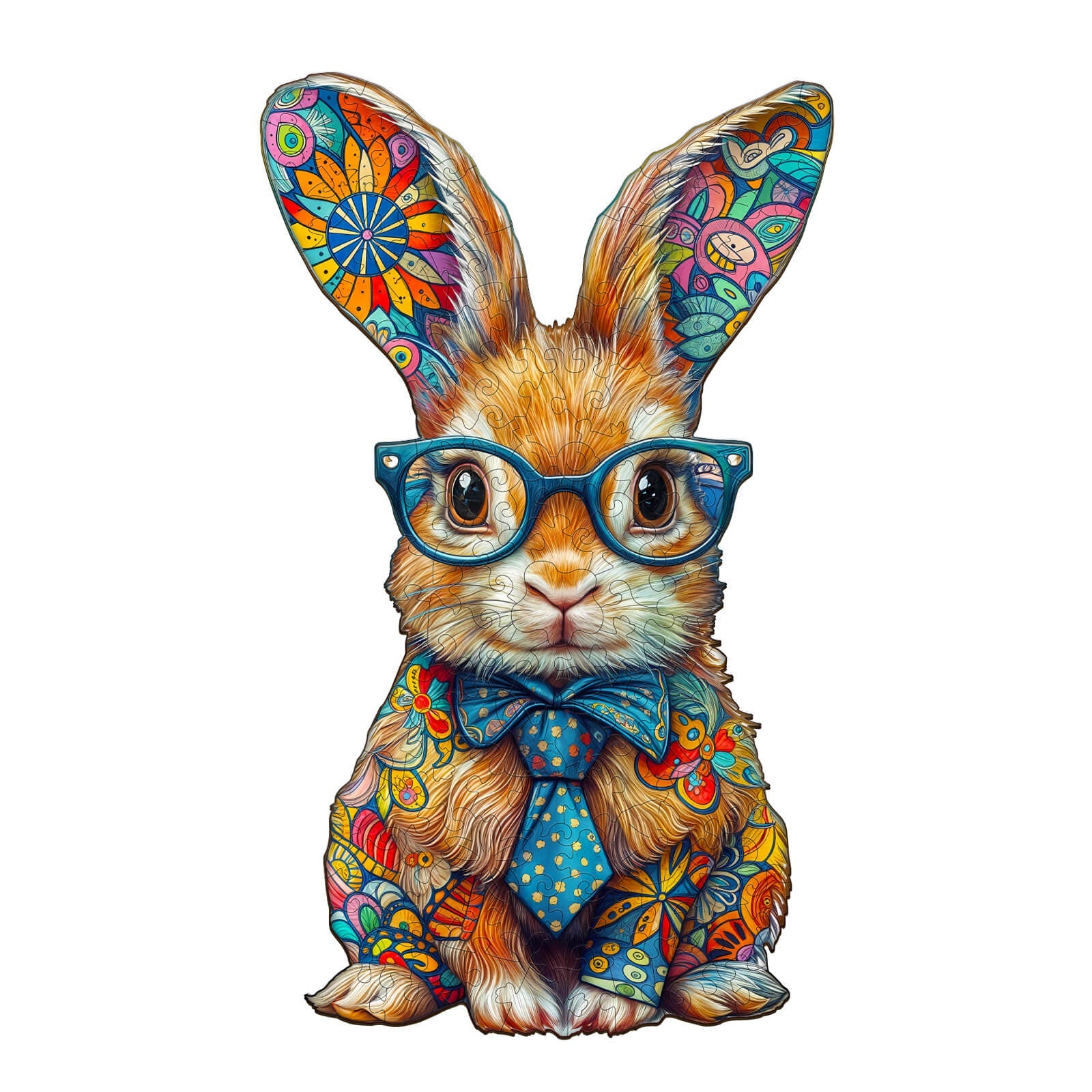 Colored bunny Wooden Jigsaw Puzzle