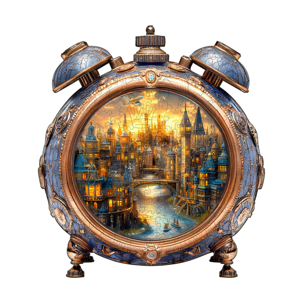 Alarm Clock World Wooden Jigsaw Puzzle