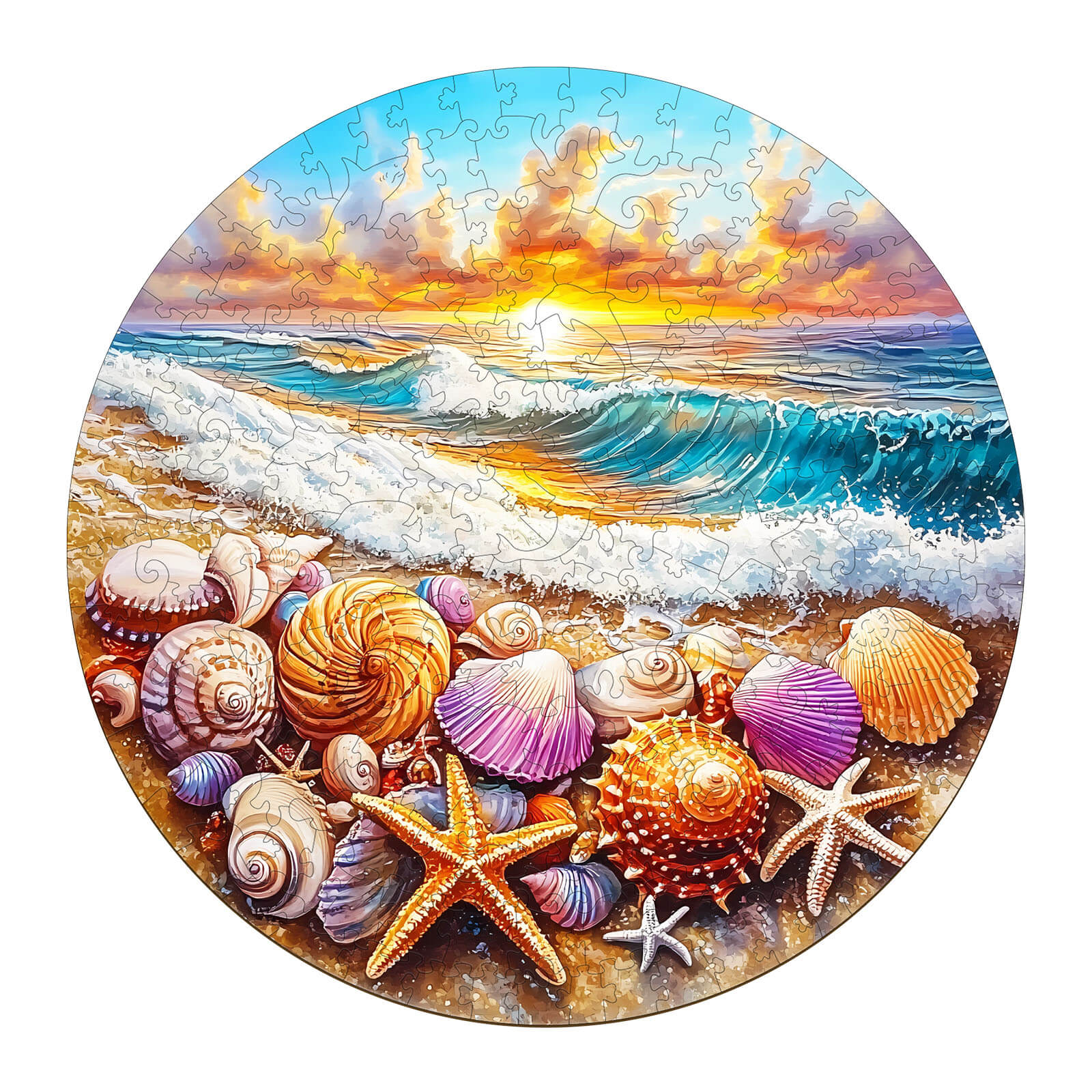 Ocean and Shells-1 Wooden Jigsaw Puzzle