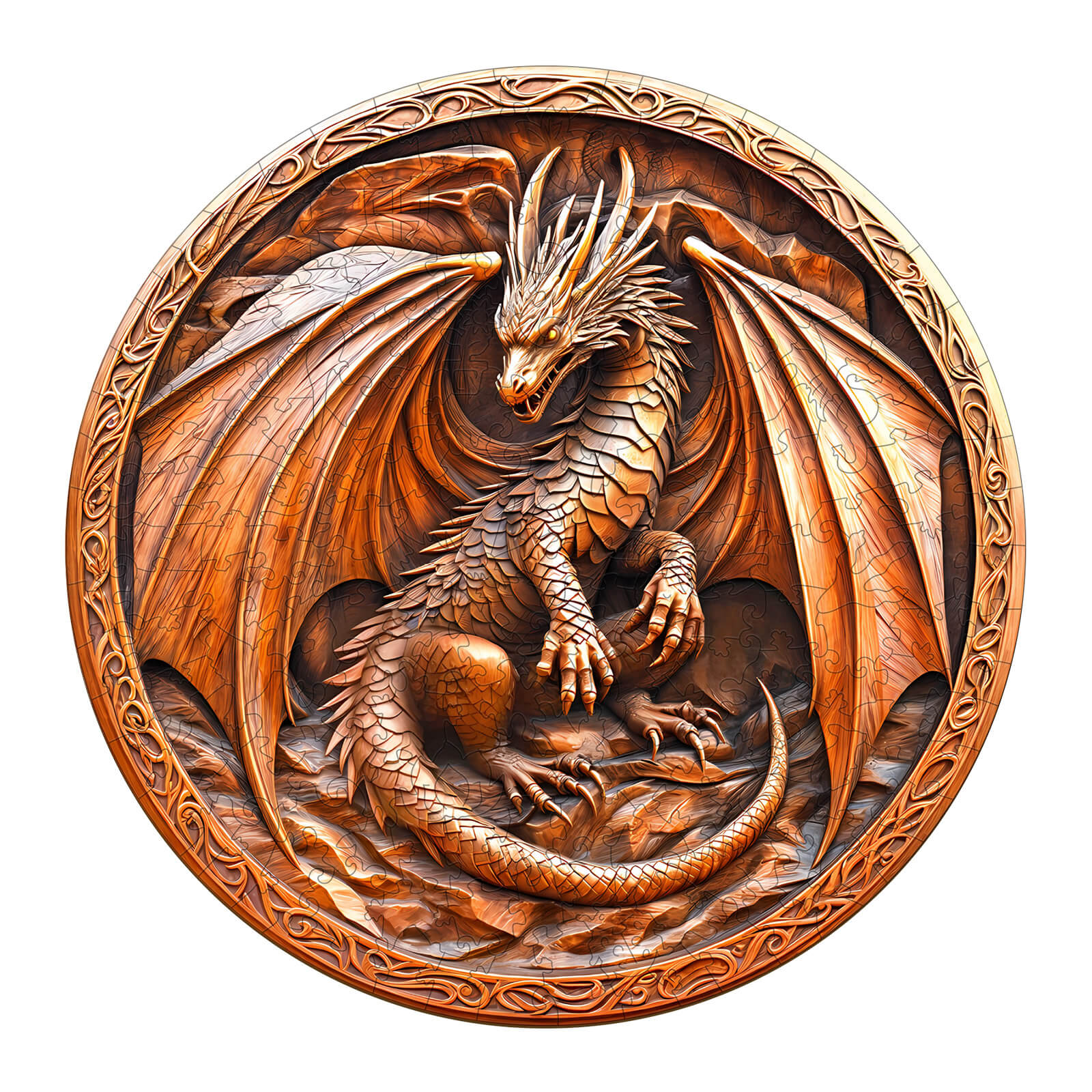 3D sculpture dragon Wooden Jigsaw Puzzle