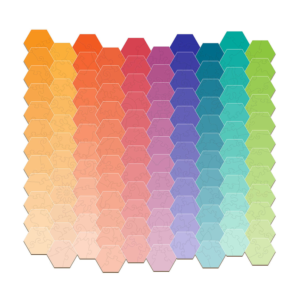 Rainbow Gradient Wooden Jigsaw Puzzle