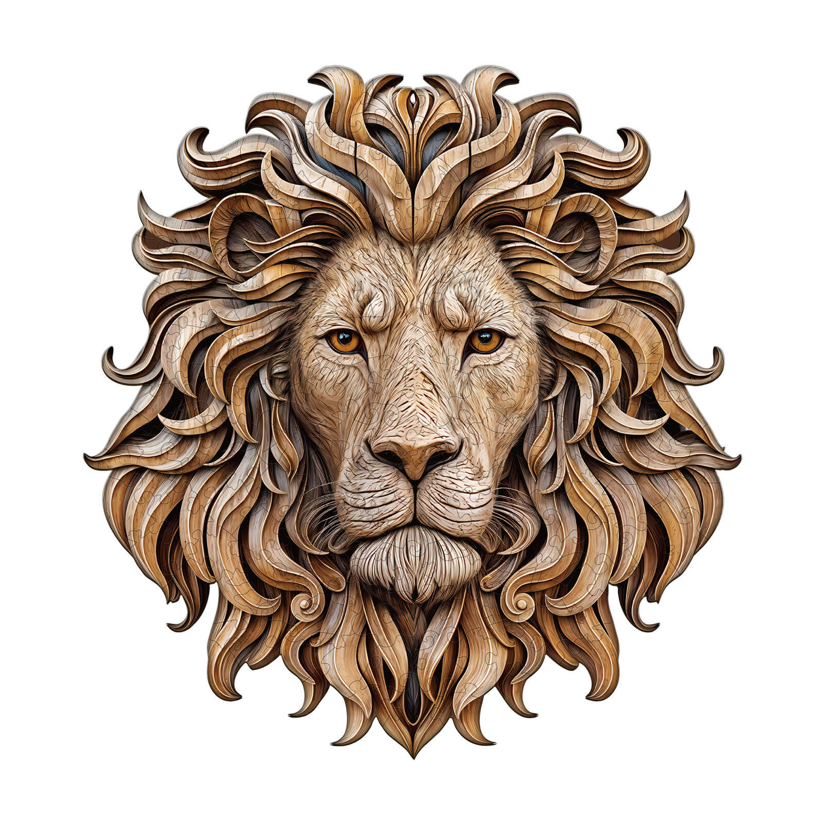 Woodcarved lion Wooden Jigsaw Puzzle