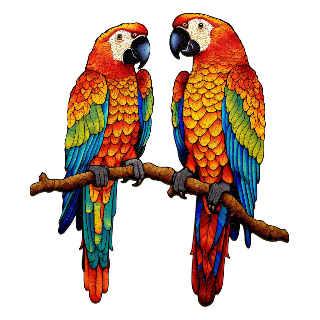 Chatting Parrots Wooden Jigsaw Puzzle