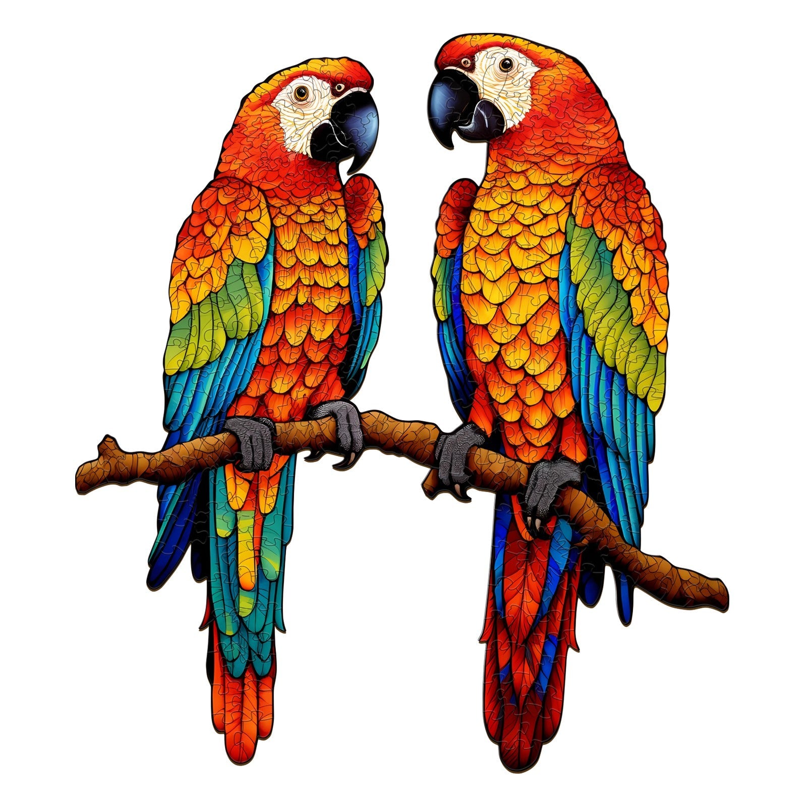 Chatting Parrots Wooden Jigsaw Puzzle