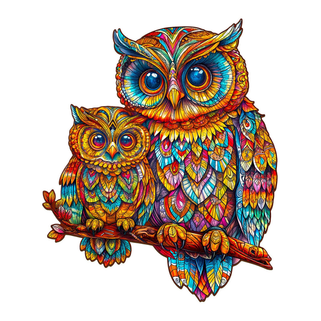 Owl family-3 Wooden Jigsaw Puzzle