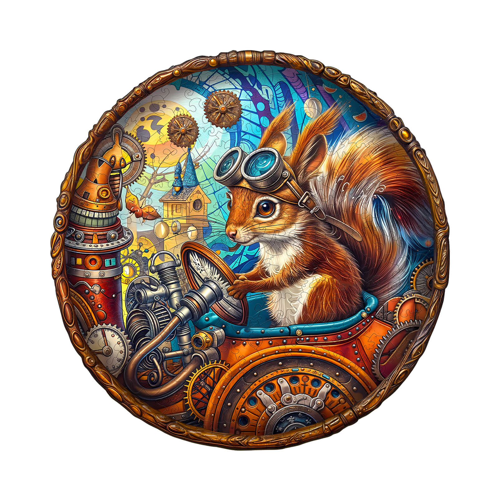 Happy squirrel Wooden Jigsaw Puzzle
