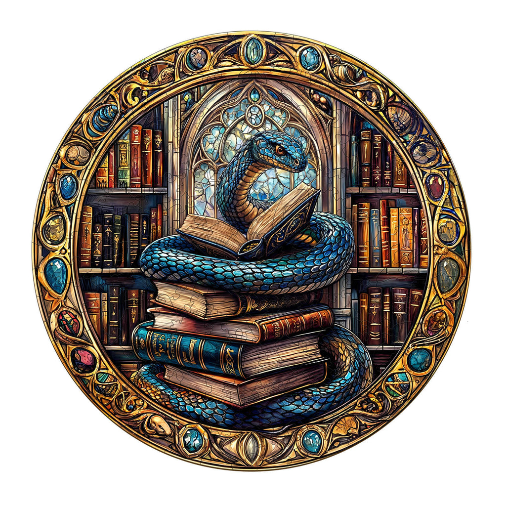 Magic Library Snake Wooden Jigsaw Puzzle