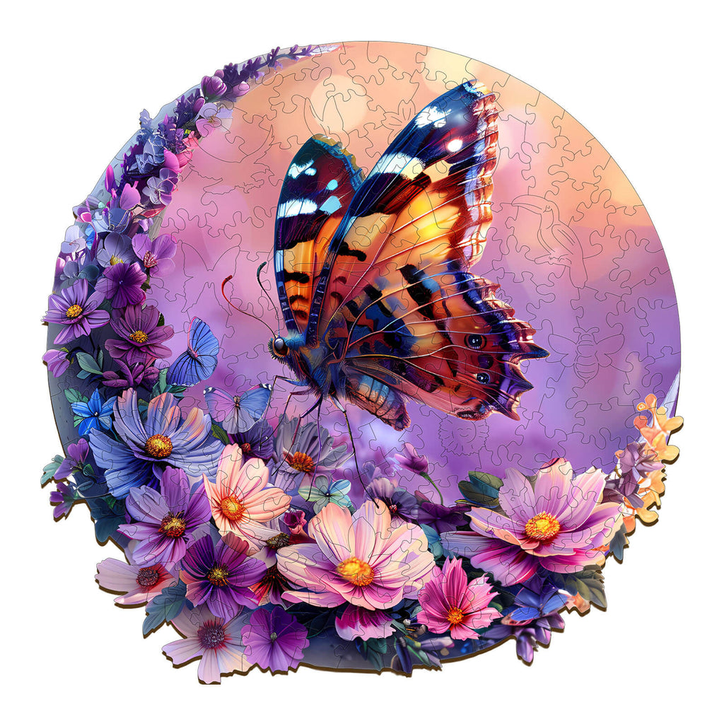 Butterfly and Moon-1 Wooden Jigsaw Puzzle