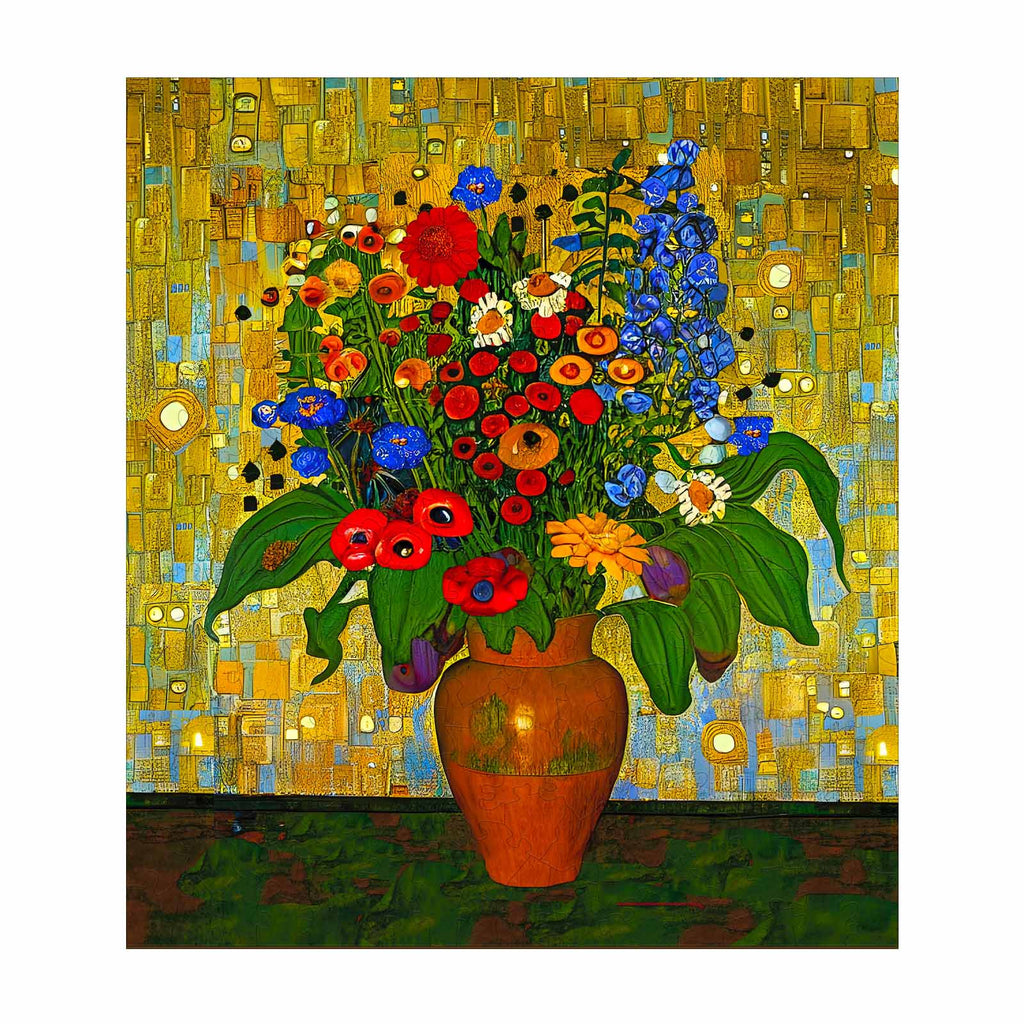 Vase with Delphiniums - By Artist Nicholas John VARDAXIS