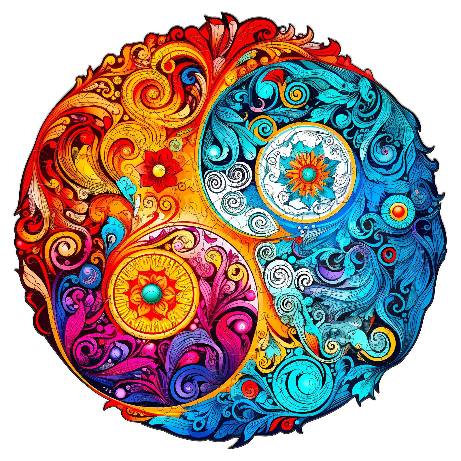 Yin Yang Mandala -5 Wooden Jigsaw Puzzle