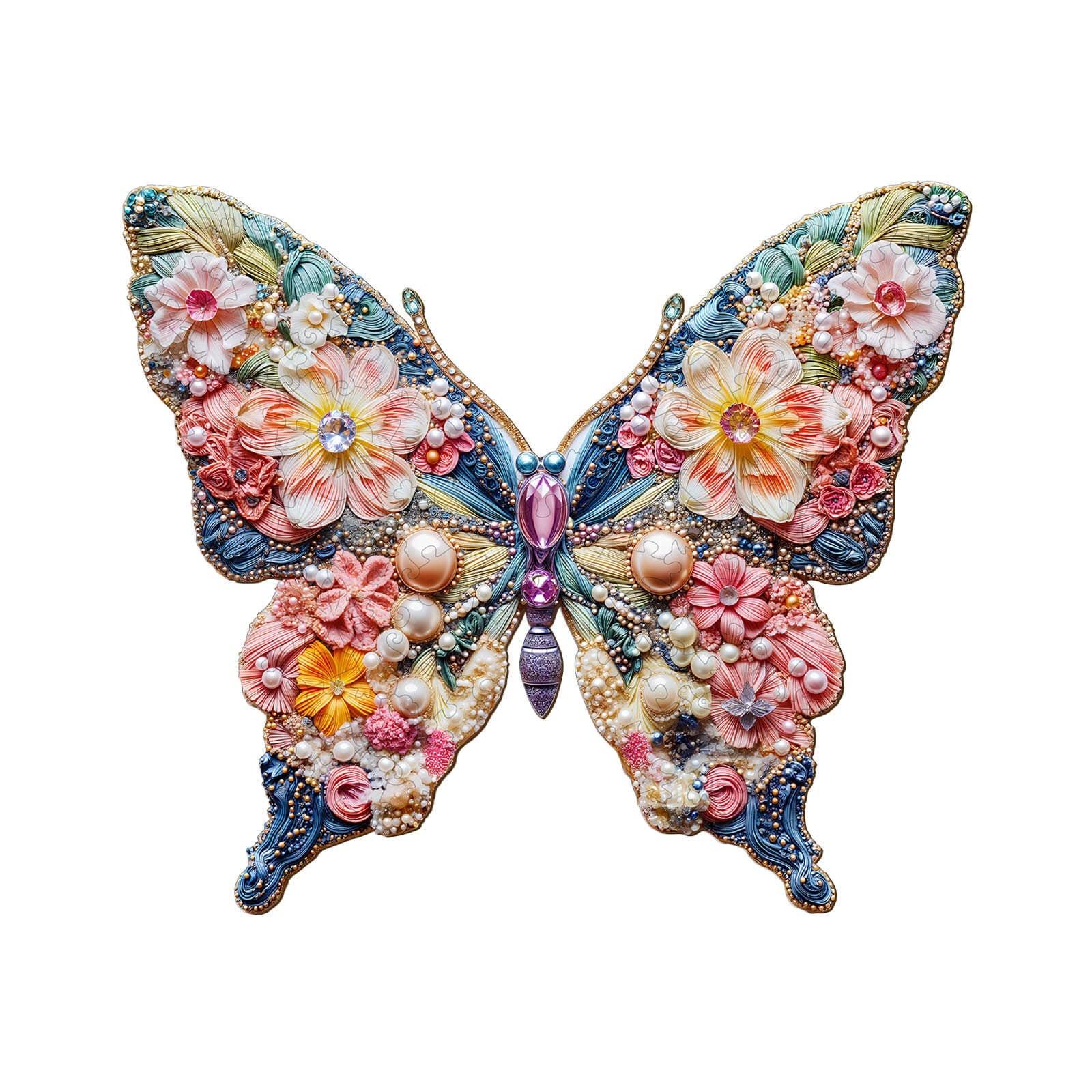 Jewelry Butterfly Wooden Jigsaw Puzzle