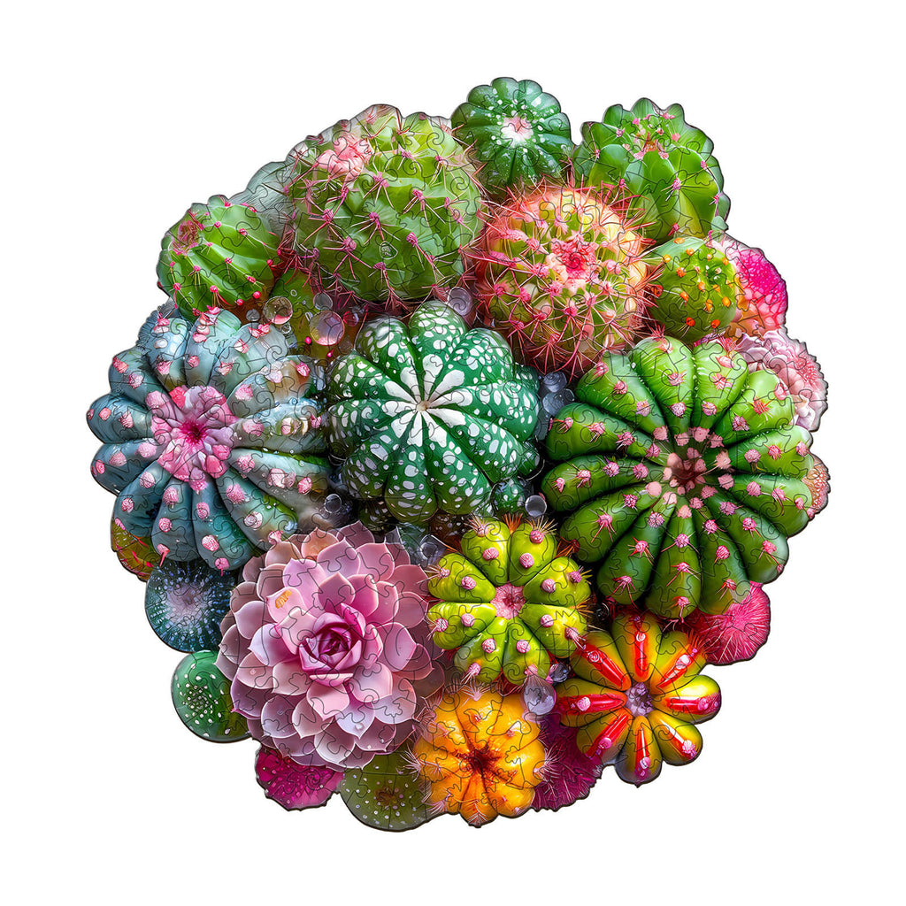 Cactus and Succulents Wooden Jigsaw Puzzle