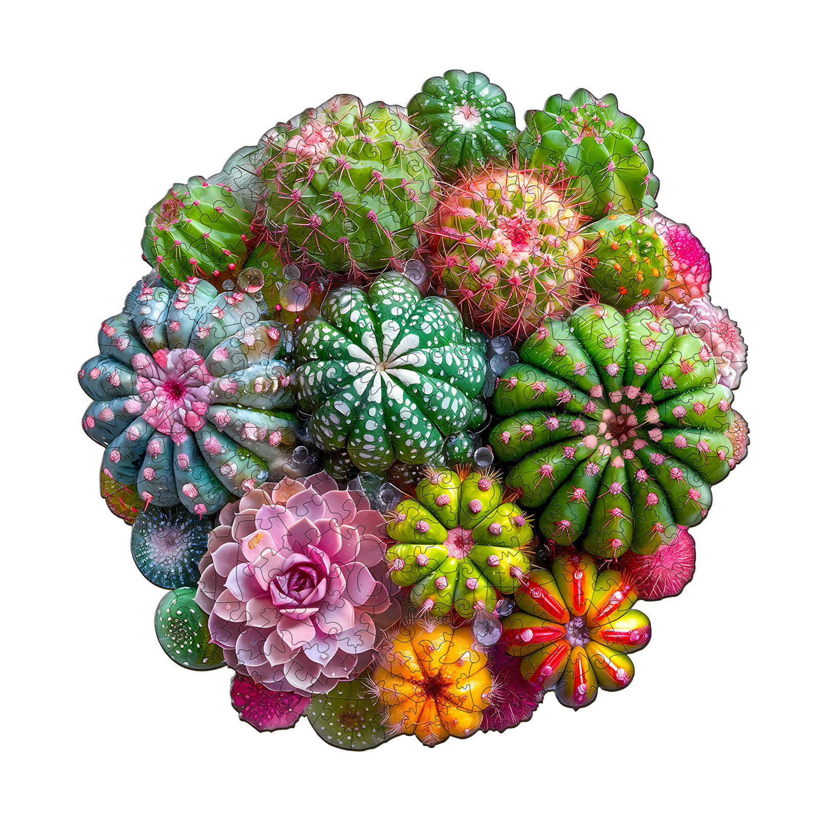 Cactus and Succulents Wooden Jigsaw Puzzle