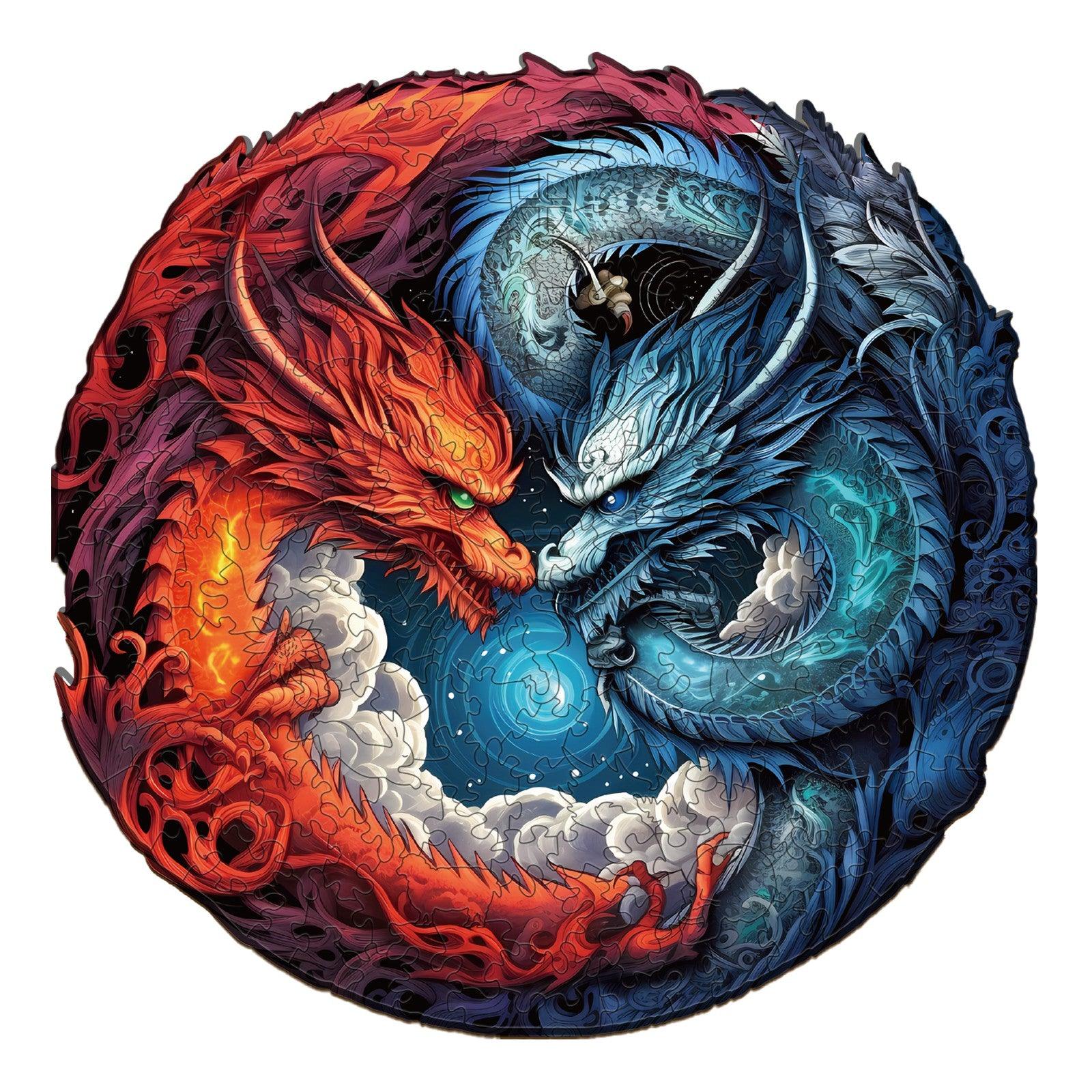 Yin-Yang Dragon-2 Wooden Jigsaw Puzzle