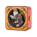 3D wooden puzzle night light featuring a Maine Coon cat reading in a library, perfect for cat lovers and puzzle enthusiasts.