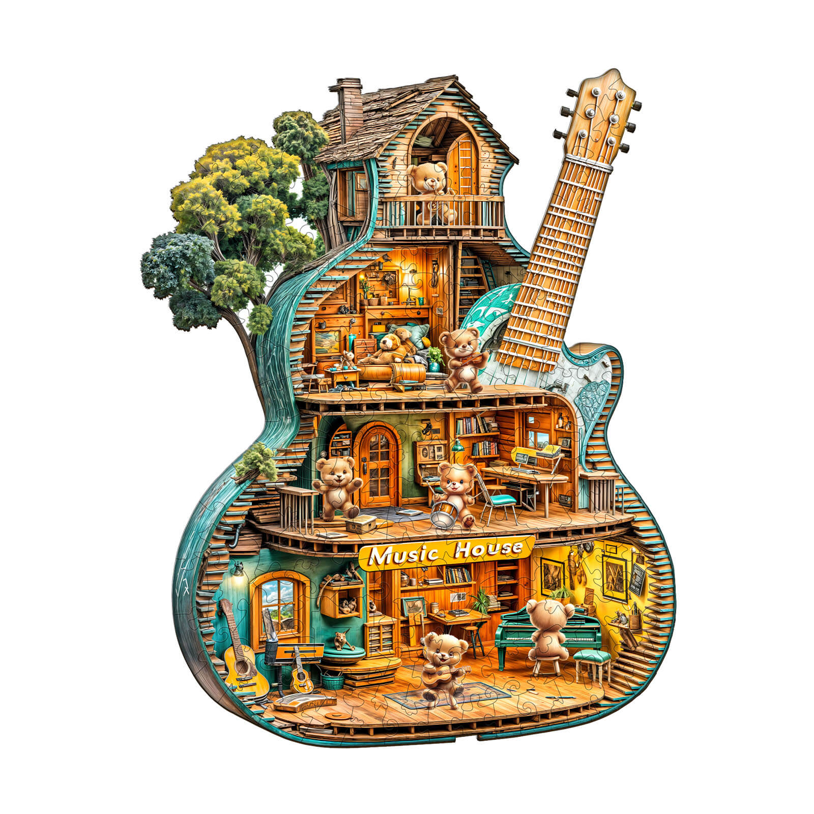 Music House-1 Wooden Jigsaw Puzzle