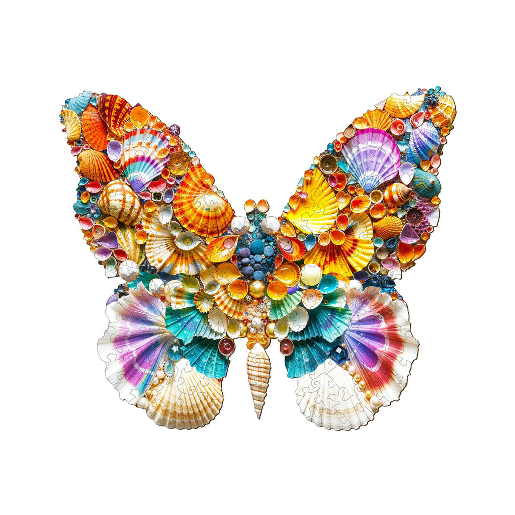 shell butterfly Wooden Jigsaw Puzzle