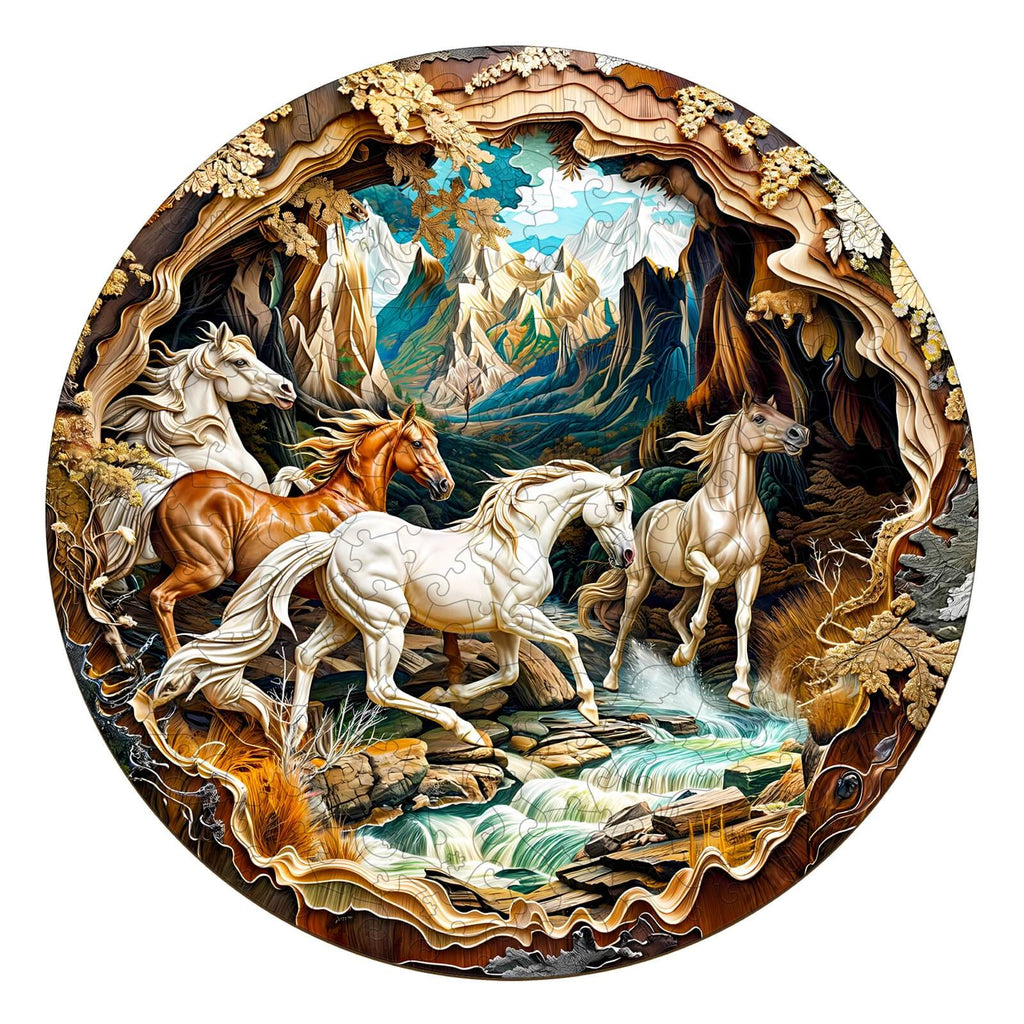 Winter Horse Wooden Jigsaw Puzzle