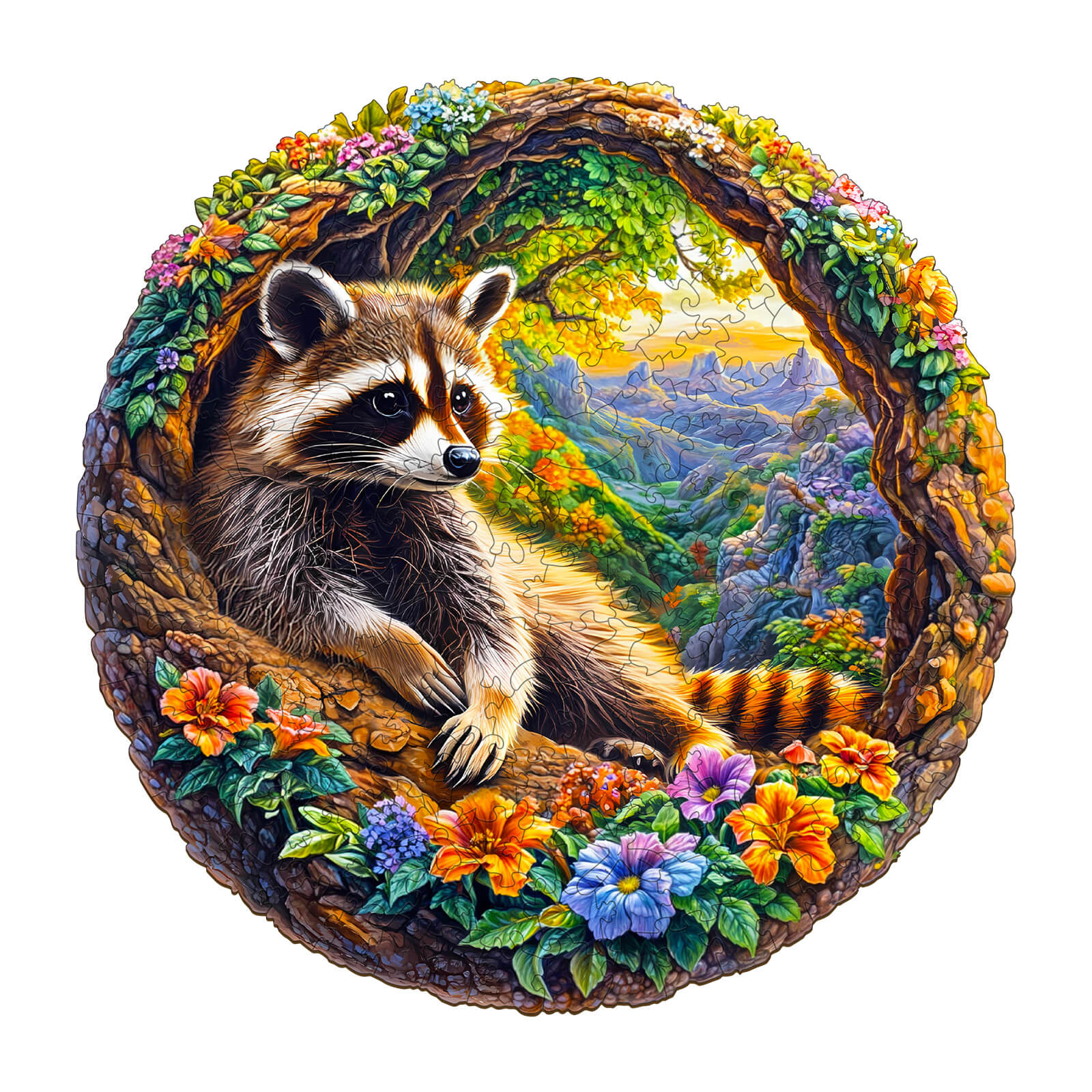 3D Raccoon Bliss Wooden Jigsaw Puzzle