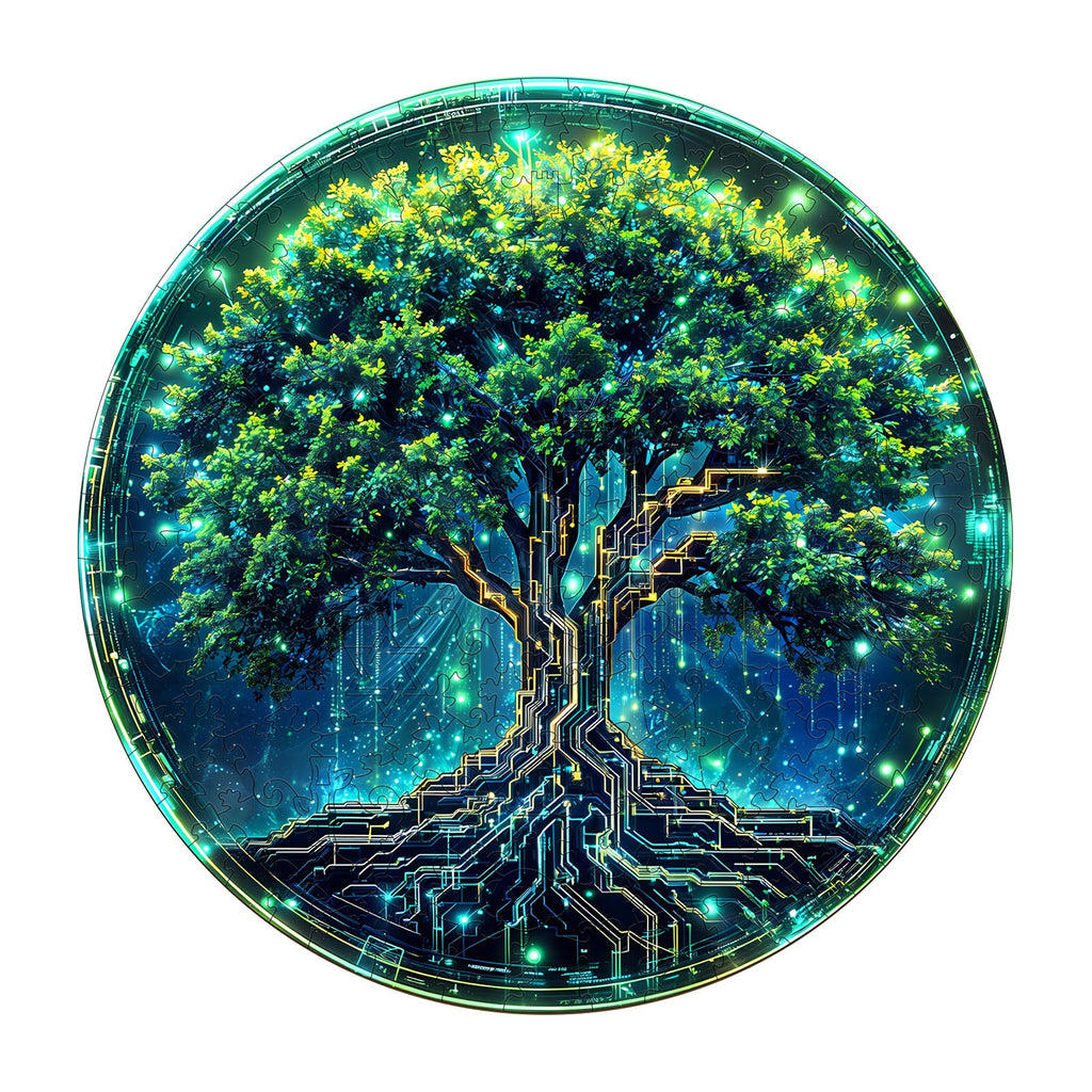 Mechanical tree of life Wooden Jigsaw Puzzle