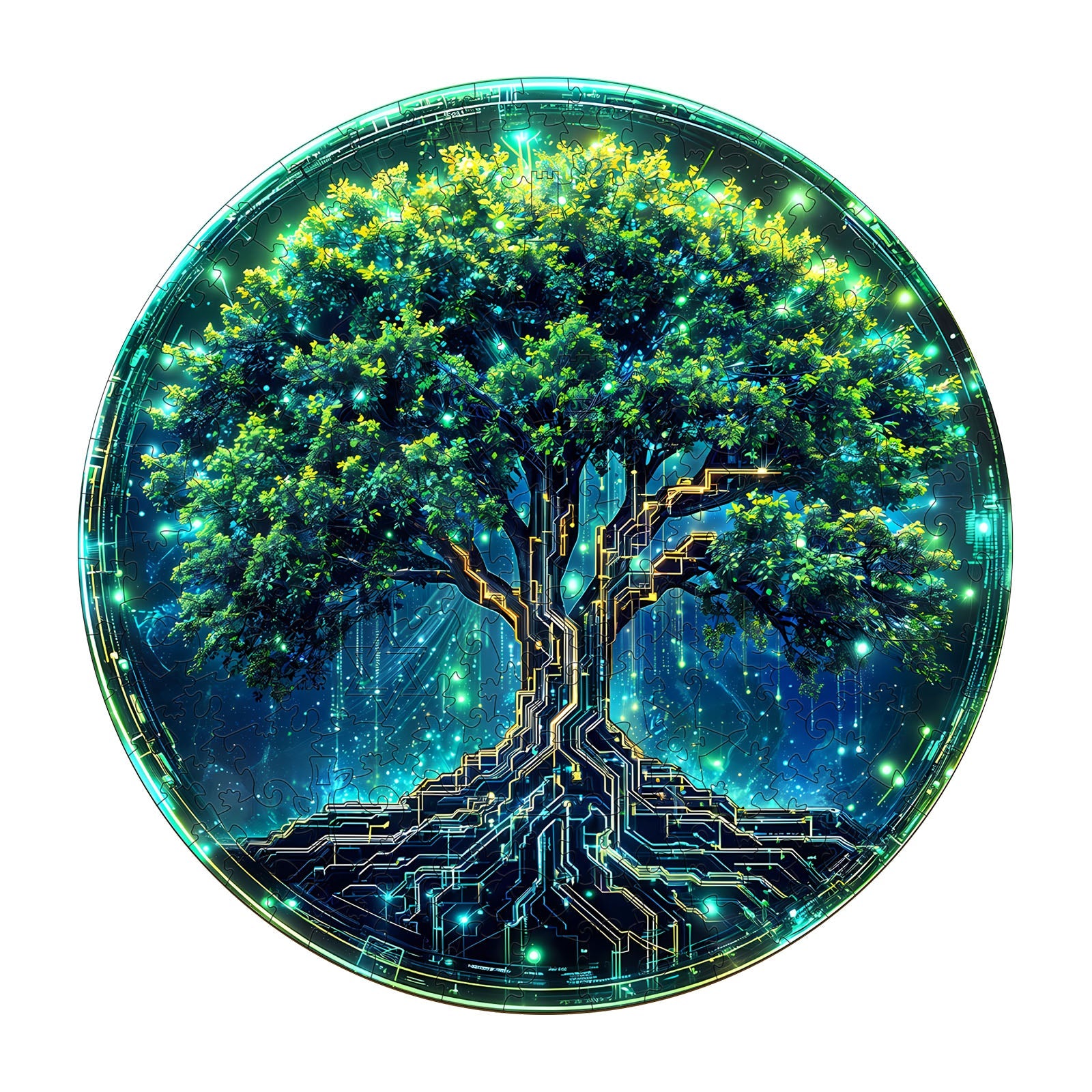 Mechanical tree of life Wooden Jigsaw Puzzle