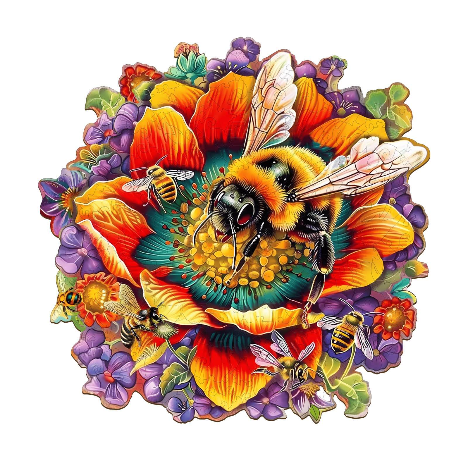 Bee and the Flower Wooden Jigsaw Puzzle