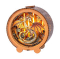 Mechanical Dragon Kit 3D wooden puzzle night light with intricate details and warm illumination.